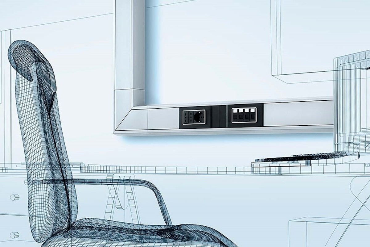Calha PVC instalada em parede